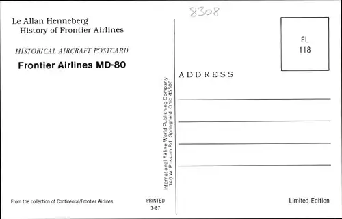 Ak Amerikanisches Passagierflugzeug, Frontier Airlines, MD-80, N9803F