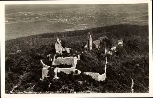 Ak Nieder Beerbach Mühltal im Vorderen Odenwald Hessen, Ruine Frankenstein