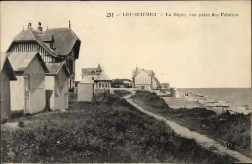 Ak Luc sur Mer Calvados, La Digue, vue prise des Falaises