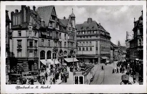 Ak Offenbach am Main Hessen, Markt, Tram 16