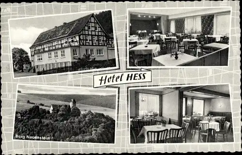 Ak Aua Neuenstein in Hessen, Hotel Hess, Burg Neuenstein