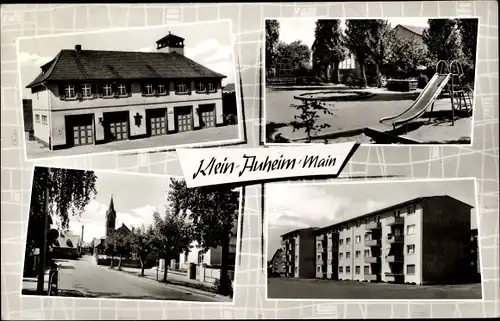 Ak Klein Auheim Hanau am Main, Detailansichten, Feuerwehrgebäude, Spielplatz