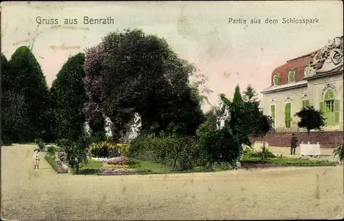 Ak Benrath Düsseldorf am Rhein, Partie aus dem Schlosspark