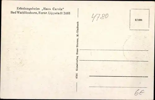 Ak Bad Waldliesborn Lippstadt in Westfalen, Erholungsheim Haus Carola, Anlagen