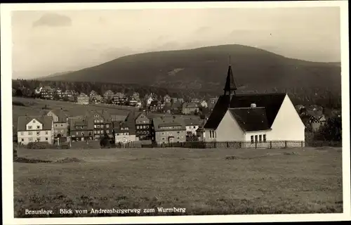 Ak Braunlage im Oberharz, Blick vom Andreasbergerweg zum Wurmberg