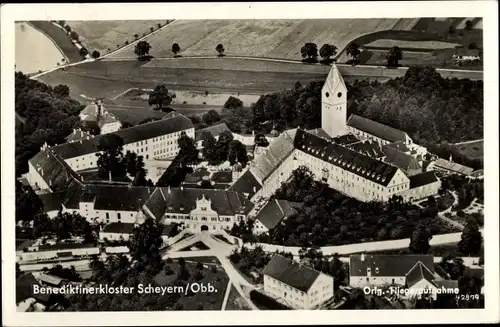 Ak Scheyern Oberbayern, Benediktinerkloster, Fliegeraufnahme