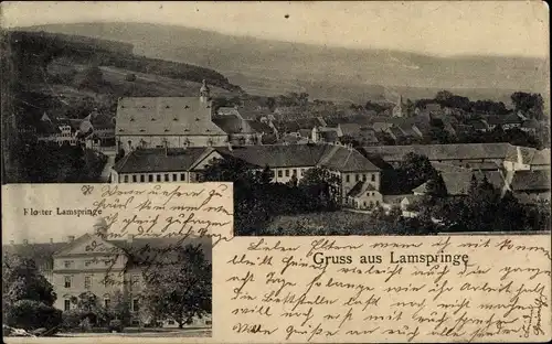 Ak Lamspringe in Niedersachsen, Gesamtansicht, Kloster