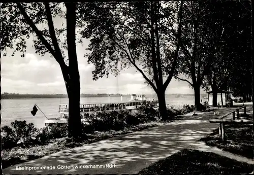 Ak Götterswickerhamm Voerde am Niederrhein, Rheinpromenade, Salondampfer