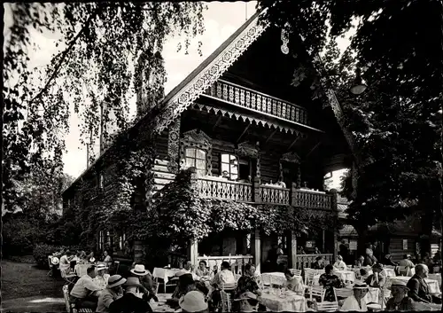 Ak Berlin Zehlendorf Wannsee, Nikolskoe, Gaststätte Blockhaus Nikolskoe