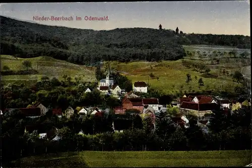 Ak Nieder Beerbach Mühltal im Odenwald, Panorama
