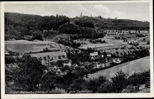 Ak Nieder Beerbach Mühltal im Odenwald, Panorama, Frankenstein