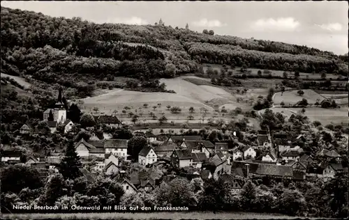 Ak Nieder Beerbach Mühltal im Odenwald, Panorama, Frankenstein