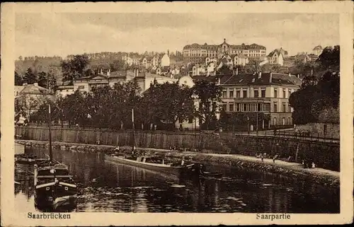 Ak Saarbrücken im Saarland, Saarpartie, Stadt