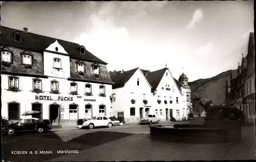 Ak Cobern Kobern Gondorf an der Mosel, Marktplatz, Hotel Fuchs