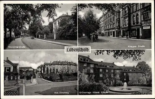 Ak Lüdenscheid im Märkischen Kreis, Knapper Str., Niemöllerstraße, Tinsberg, Kölner Straße
