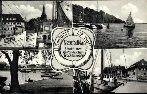 Ak Neustadt in Holstein, Am Hafen