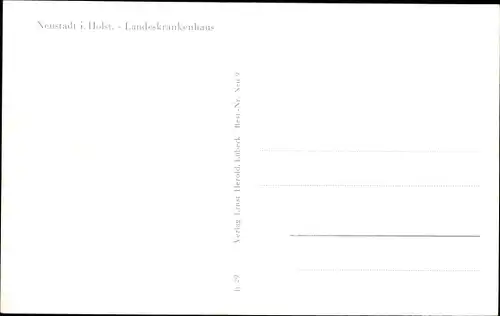 Ak Neustadt in Holstein, Ansichten v. Landeskrankenhaus, Verwaltung, Küchenteich