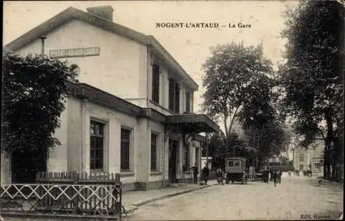 Ak Nogent l’Artaud Aisne, La Gare