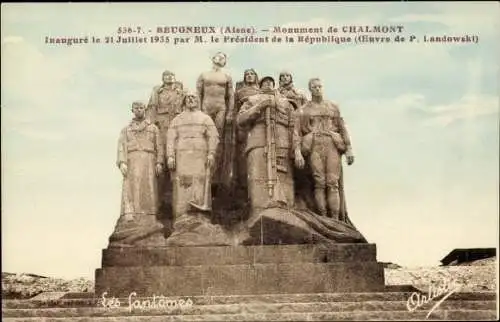 Ak Beugneux Aisne, Monument de Chalmont, Les Fantomes