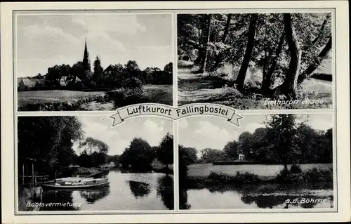 Ak Bad Fallingbostel Lüneburger Heide, Liethpromenade, Bootsvermietung, Teilansicht