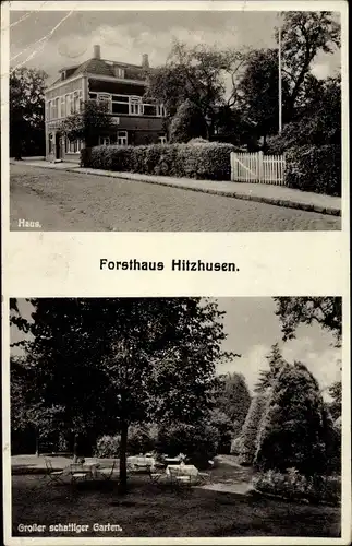 Ak Hitzhusen Schleswig Holstein, Forsthaus, Gartenpartie