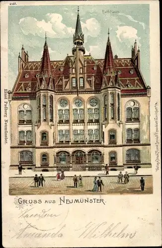 Litho Neumünster in Schleswig Holstein, Rathaus