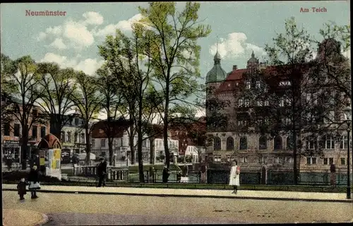 Ak Neumünster in Holstein, Am Teich