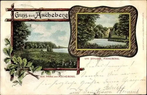 Ak Ascheberg in Schleswig Holstein, Schloss, Park