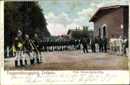 Ak Zeithain in Sachsen, Truppenübungsplatz, Prinz Johann Georg Allee