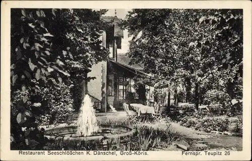 Ak Groß Köris im Kreis Dahme Spreewald, Restaurant Seeschlösschen