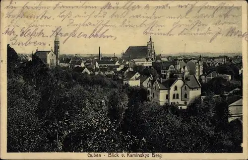 Ak Guben in der Niederlausitz, Blick von Kaminskys Berg