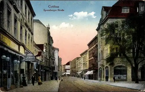 Ak Cottbus in der Niederlausitz, Spremberger Straße, Zigarrenhandlung