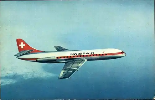 Ak Schweizerisches Passagierflugzeug, Swissair, Caravelle Jet