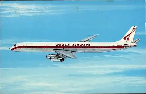 Ak Amerikanisches Passagierflugzeug, World Airways, DC-8 super stretch intercontinental