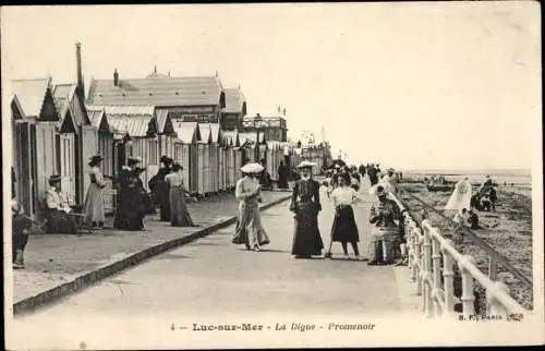 Ak Luc sur Mer Calvados, Vue générale de la Digue, Promenoir