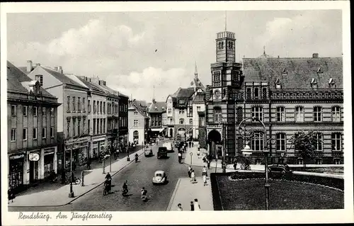 Ak Rendsburg in Schleswig Holstein, Am Jungfernstieg