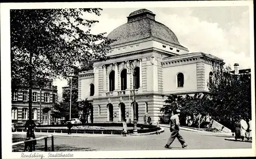 Ak Rendsburg in Schleswig Holstein, Stadttheater