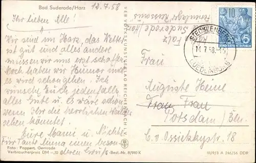 Ak Bad Suderode Quedlinburg im Harz, Teilansicht