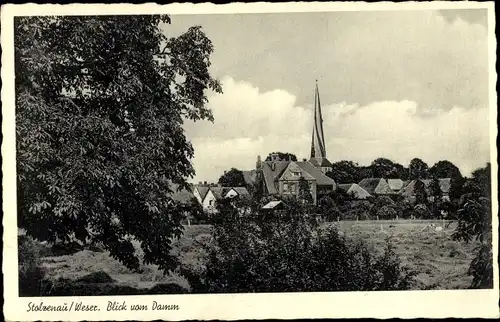 Ak Stolzenau an der Weser, Blick vom Damm