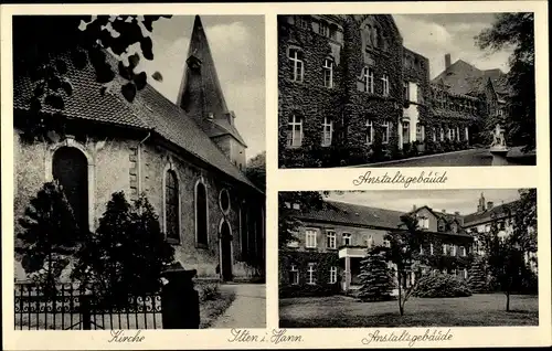 Ak Ilten Sehnde Region Hannover, Kirche, Anstaltsgebäude 