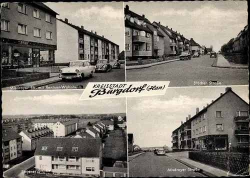 Ak Burgdorf in der Region Hannover, Misdroyer Straße, Rentnerwohnheim, Blücherstr., Wohnblöcke