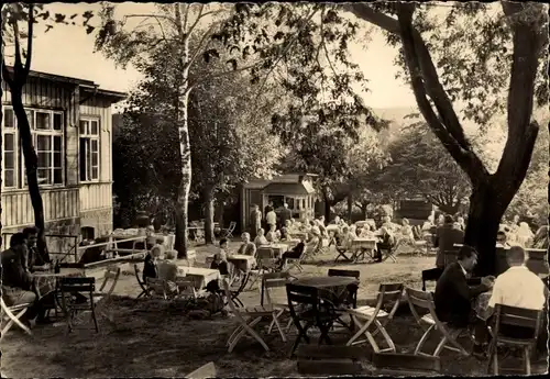 Ak Schierke Wernigerode am Harz, FDGB Erholungsheim Feuerstein, Gartenrestaurant