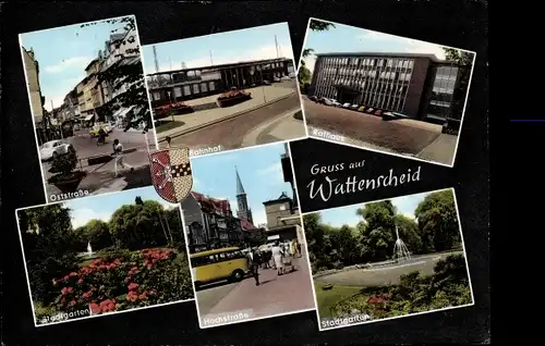 Ak Wattenscheid Bochum Ruhrgebiet, Oststraße, Hochstraße, Rathaus, Bahnhof, Stadtgarten