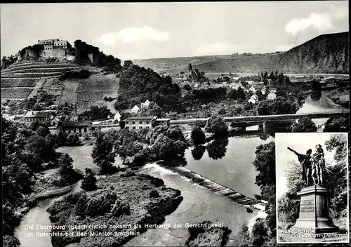 Ak Bad Münster am Stein Ebernburg, Ebernburg, Am Stein, Panorama, Sickingen Denkmal