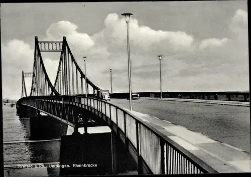 Ak Krefeld am Niederrhein, Uerdingen, Rheinbrücke