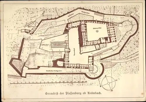 Ak Kulmbach b. Bayreuth, Grundriß der Plassenburg