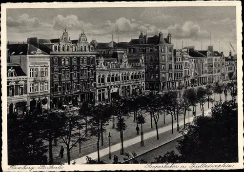 Ak St. Pauli Hamburg, Reeperbahn und Spielbudenplatz