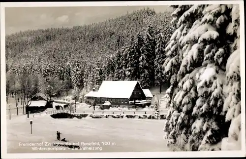 Ak Rehefeld Zaunhaus Altenberg im Erzgebirge, Fremdenhof Zwergbaude Seyde