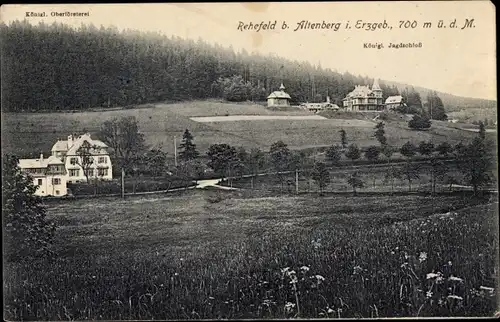 Ak Rehefeld Zaunhaus Altenberg im Erzgebirge, Jagdschloss, Wald