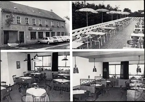 Ak Carlsberg in der Pfalz, Hotel Paradies, Außen- u. Innenansichten